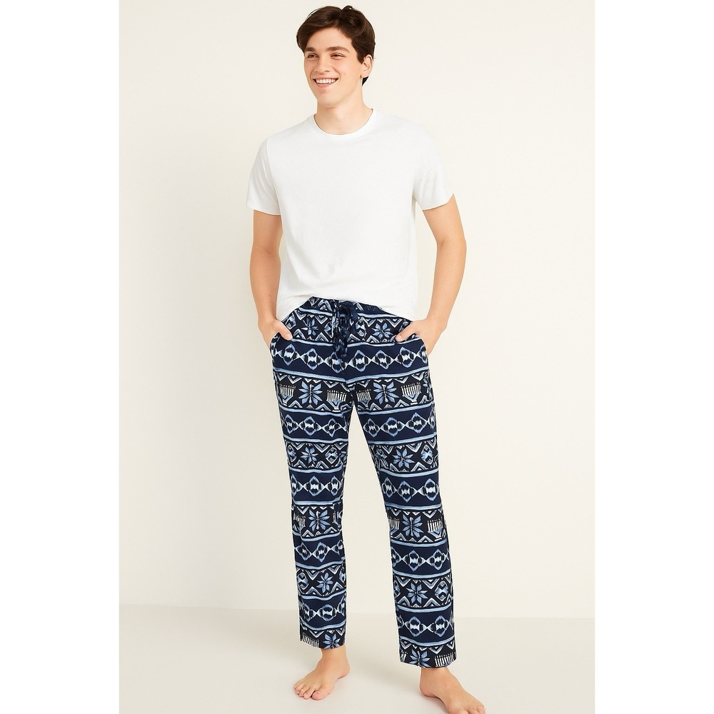 Old Navy Flannel Pajama Pants Men S Holiday Print‎ Waistband Cozy Sleepwear
